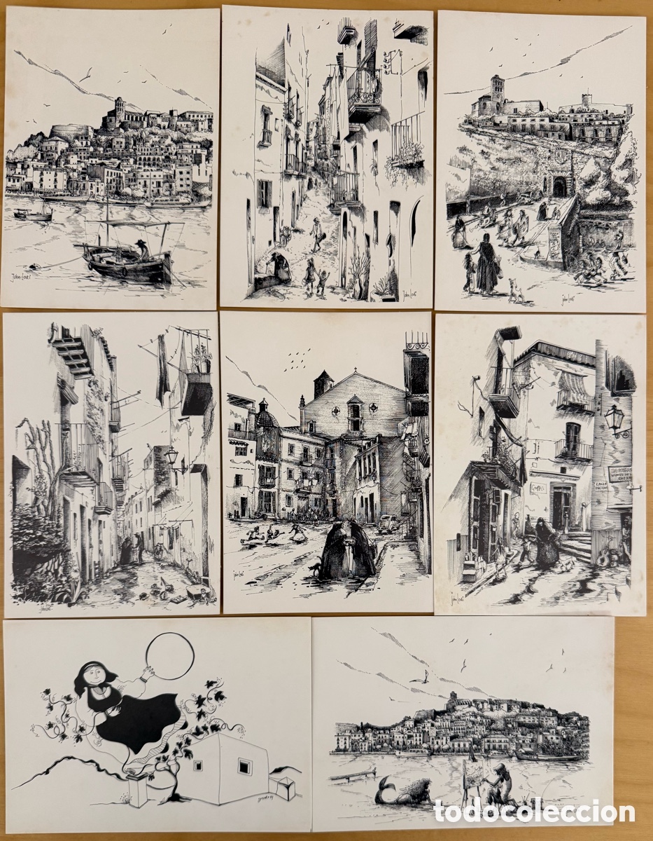 Postales: Lote de 8 postes art&iacute;sticas del 1982 - Foto 1