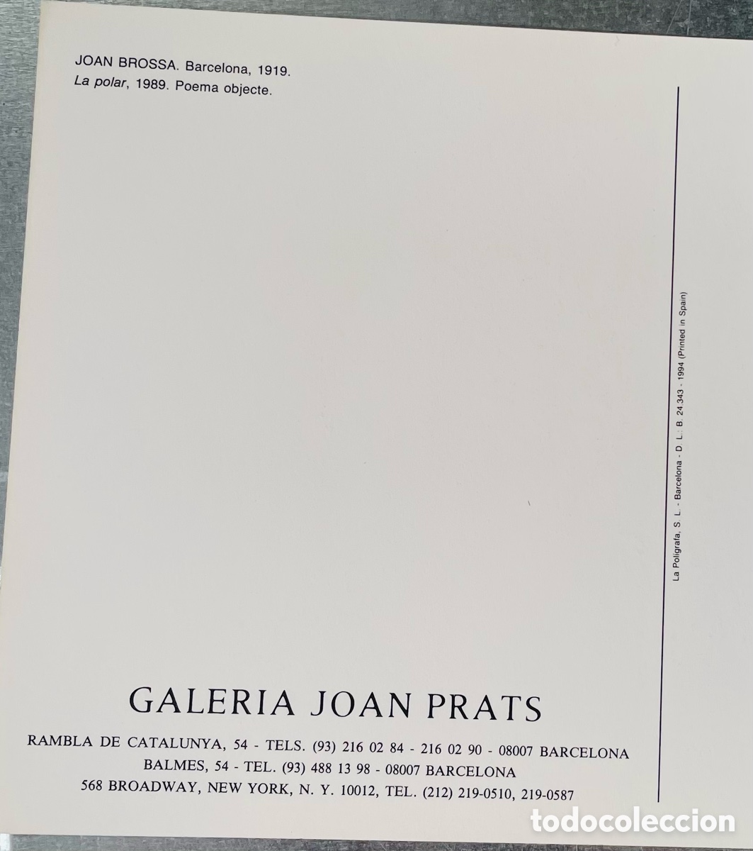 Postales: Brossa, Joan Postales Poema Objecte, 1989 - Foto 2