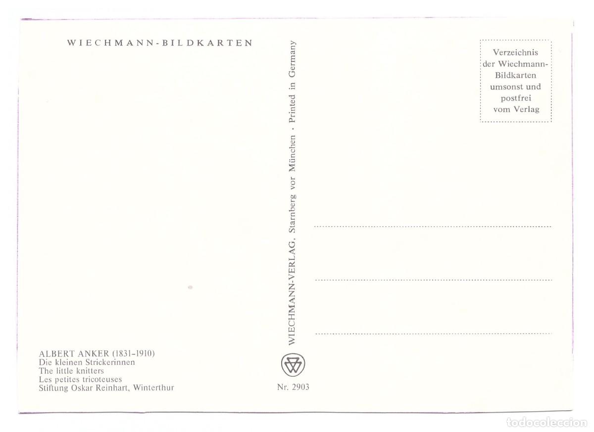 Postales: Albert Anker. Die kleinen Strickerinnen. - Foto 2