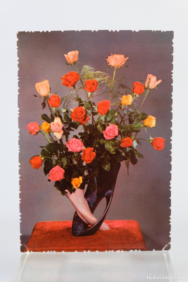 Postales: TARJETA POSTAL FLORERO CON ROSAS - Foto 1