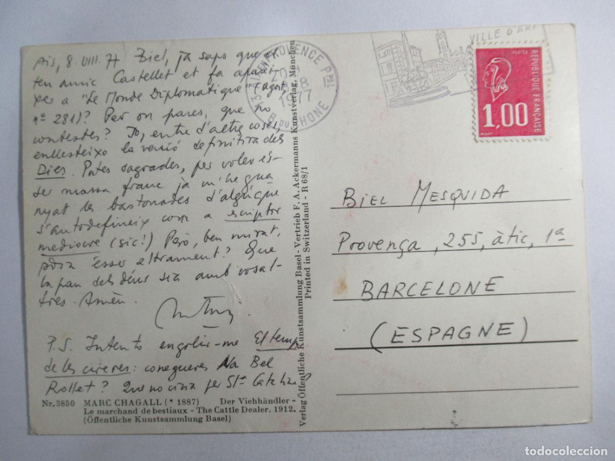 Postales: Marc Chagall - Circulada - Foto 2