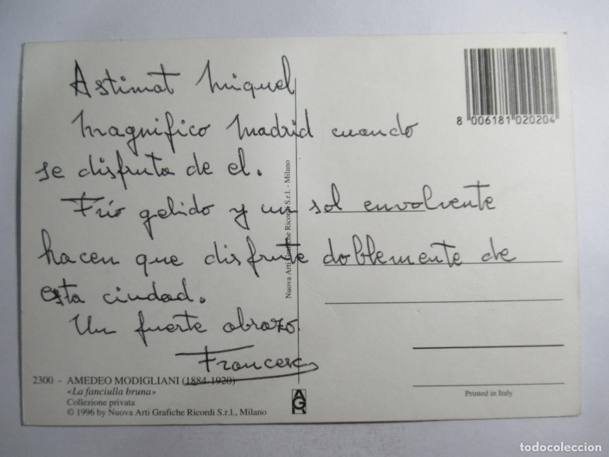 Postales: Amedeo Modigliani - La Fanciulla Bruna - Escrita - Foto 2