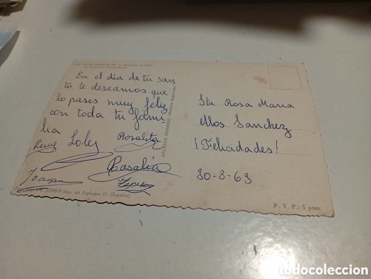 Postales: Postal actor de cine rock Hudson - Foto 2