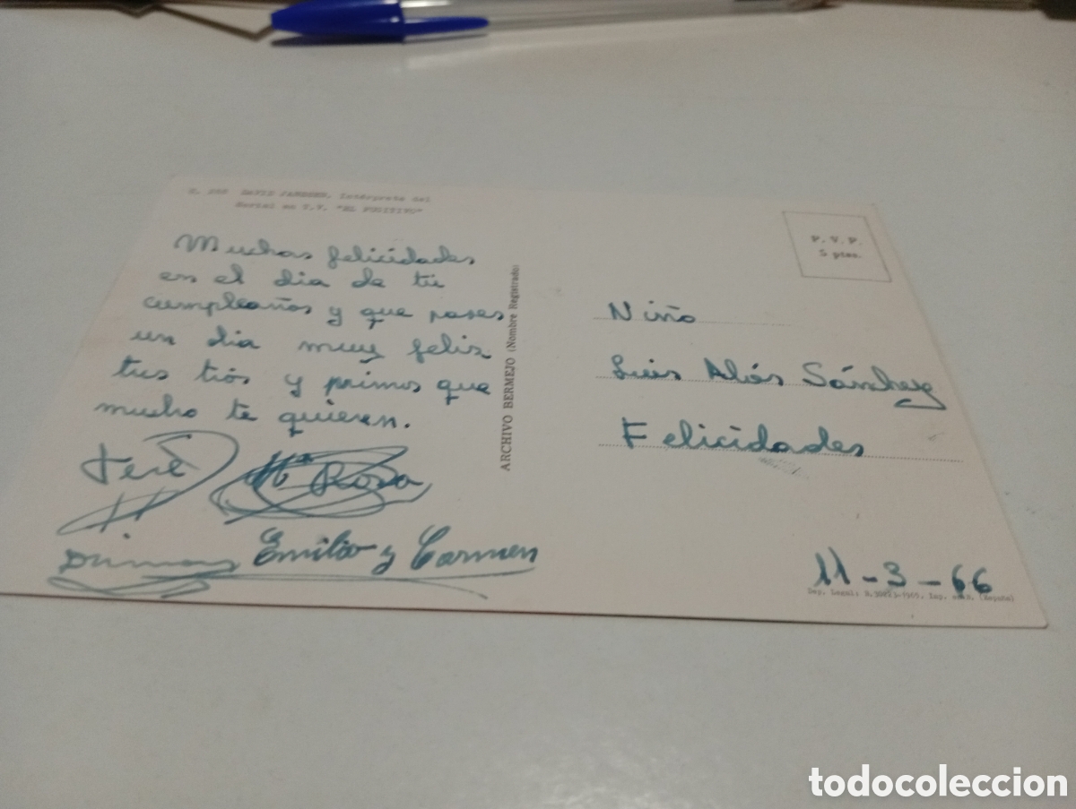 Postales: Postal cine actor David Janssen - Foto 2