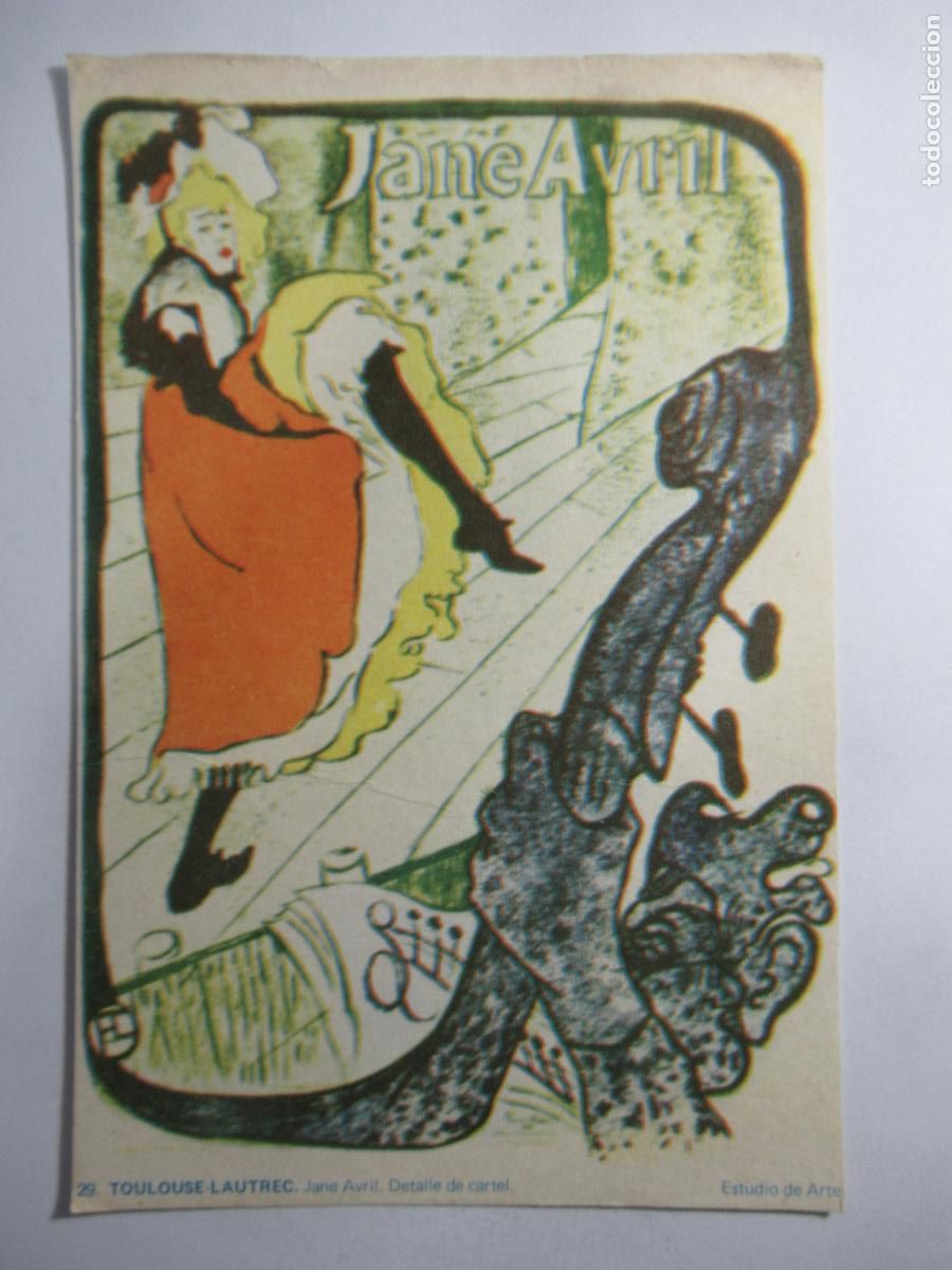 Postales: Toulouse-Lautrec - Jane Avril. Detalle de cartel - S/C