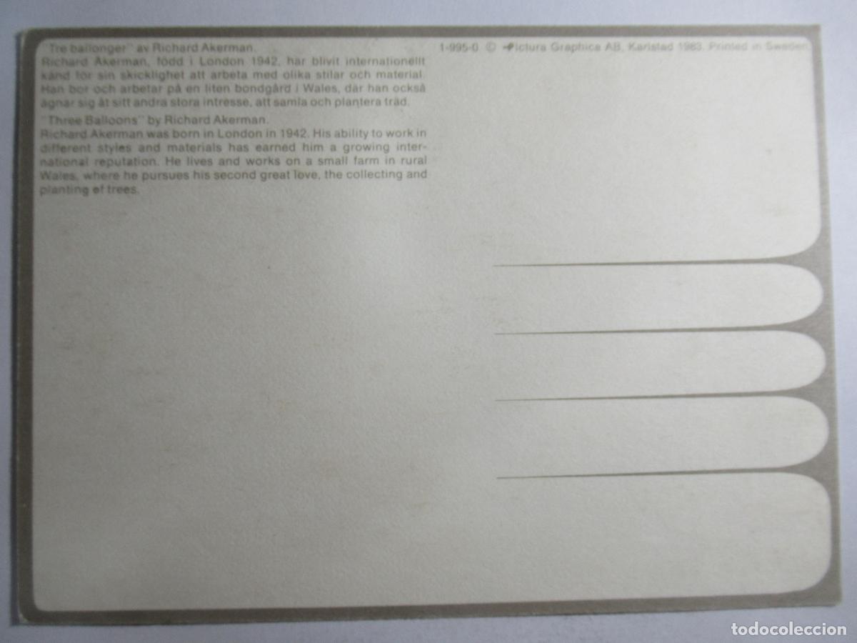 Postales: Richard Akerman - Tre Ballonger - S/C - Foto 2