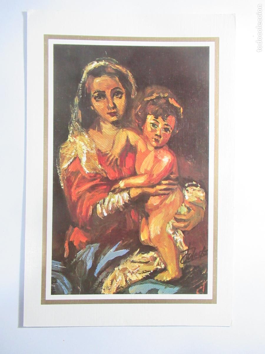 Postales: Maternidad - Pintado con la boca - 17 x 12 cm. - S/C