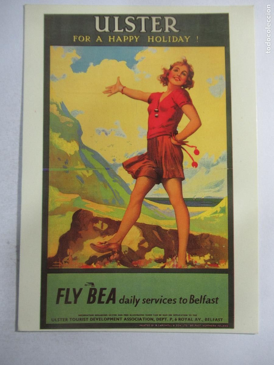 Postales: Bernard Higham - Ulsterfor a Happy Holiday! Fly B.E.A. - S/C - Foto 1