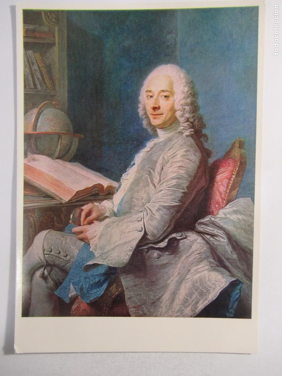 Postales: M.Q. La Tour - Retrato de Duval de l'Epinov - S/C