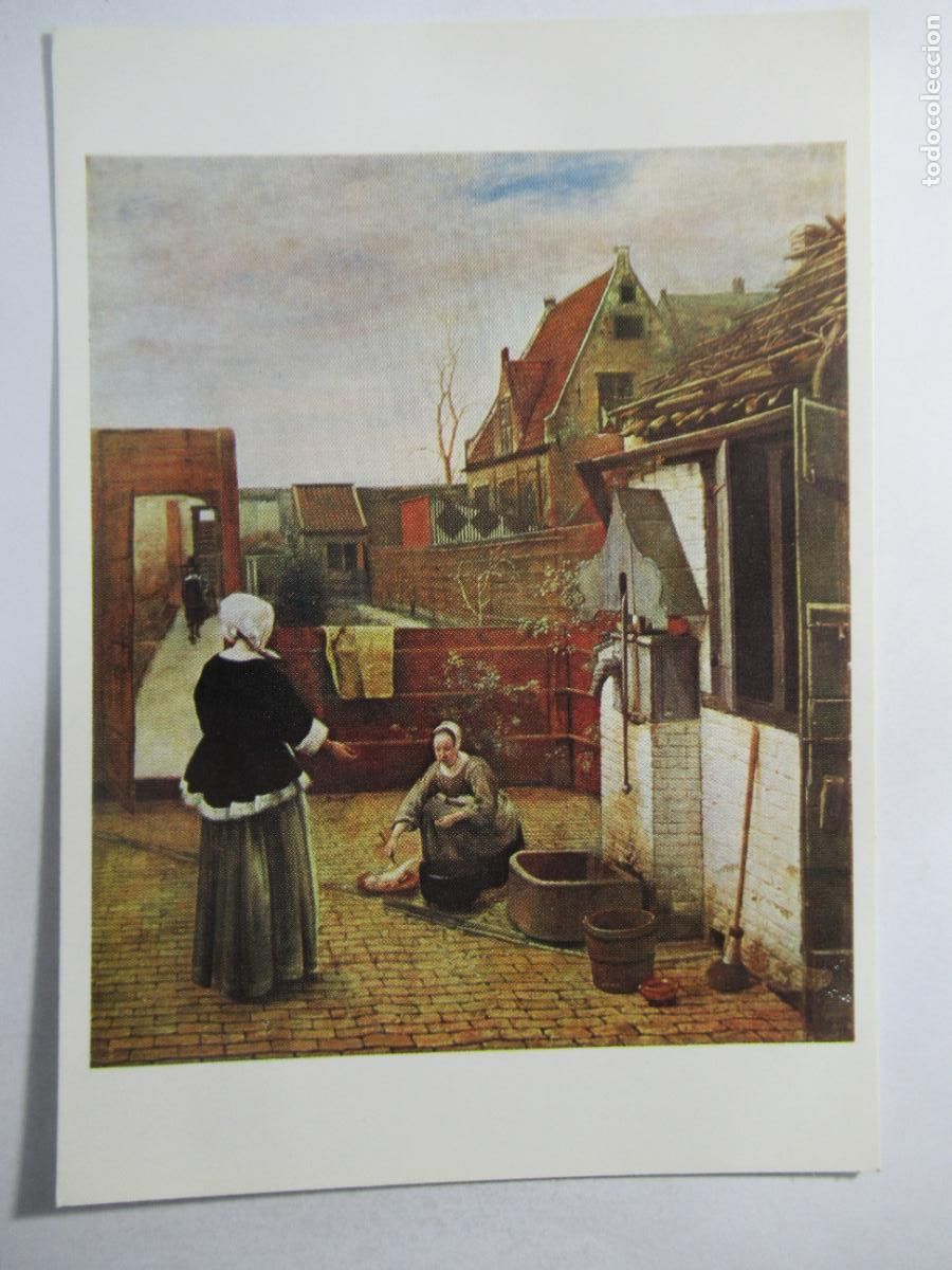 Postales: Pieter de Hoogh - A Woman and her Maid in a Courtyard - S/C