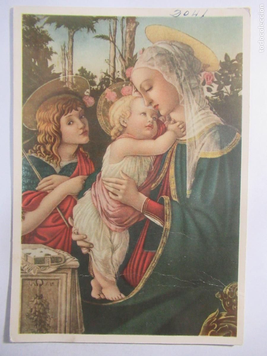 Cartoline: Botticelli - La Virgen, el Ni&ntilde;o Jes&uacute;s y San Juan - S/C