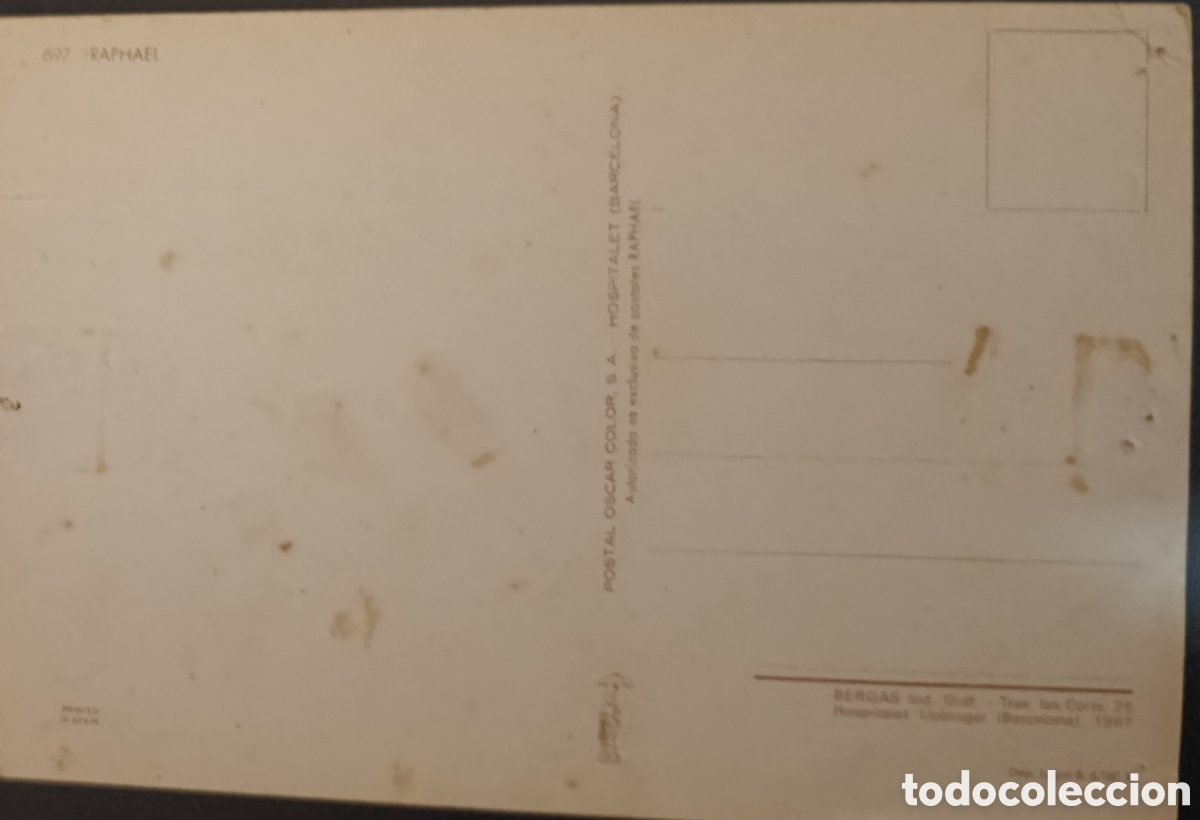 Postales: tarjeta postal del cantante Raphael - Foto 2