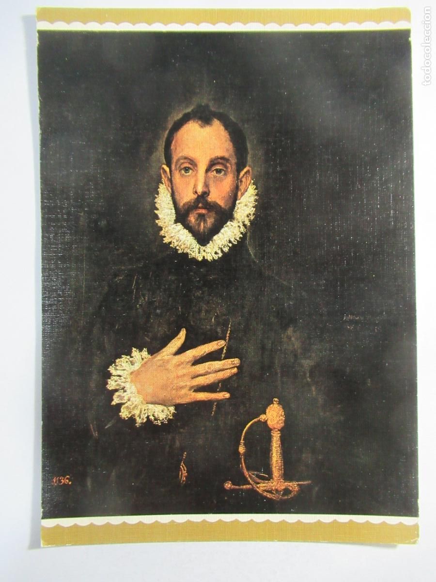 Postales: El Greco - El Caballero de la Mano en el Pecho - S/C