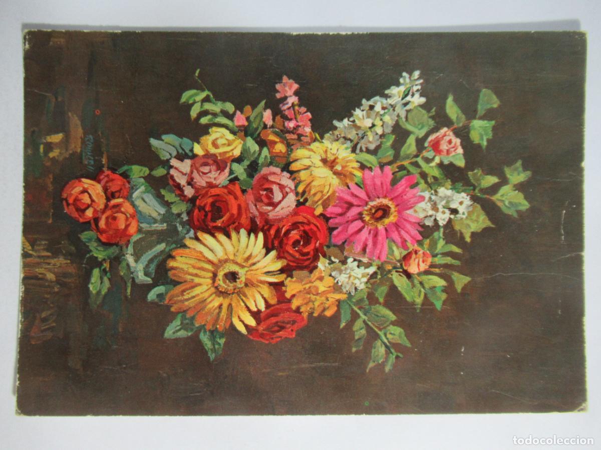 Postales: Pintura Flores sin identificar - S/C