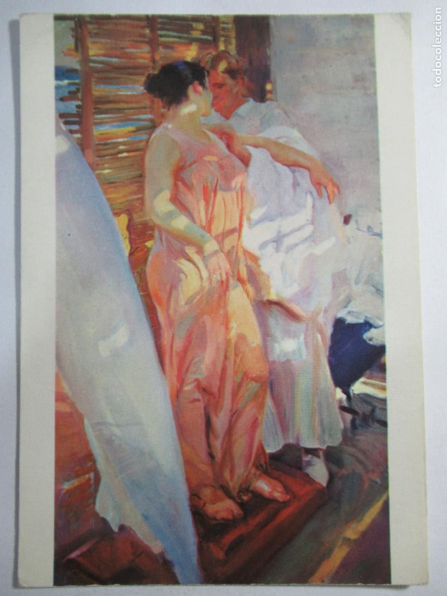 Postales: Sorolla - La bata rosa - S/C