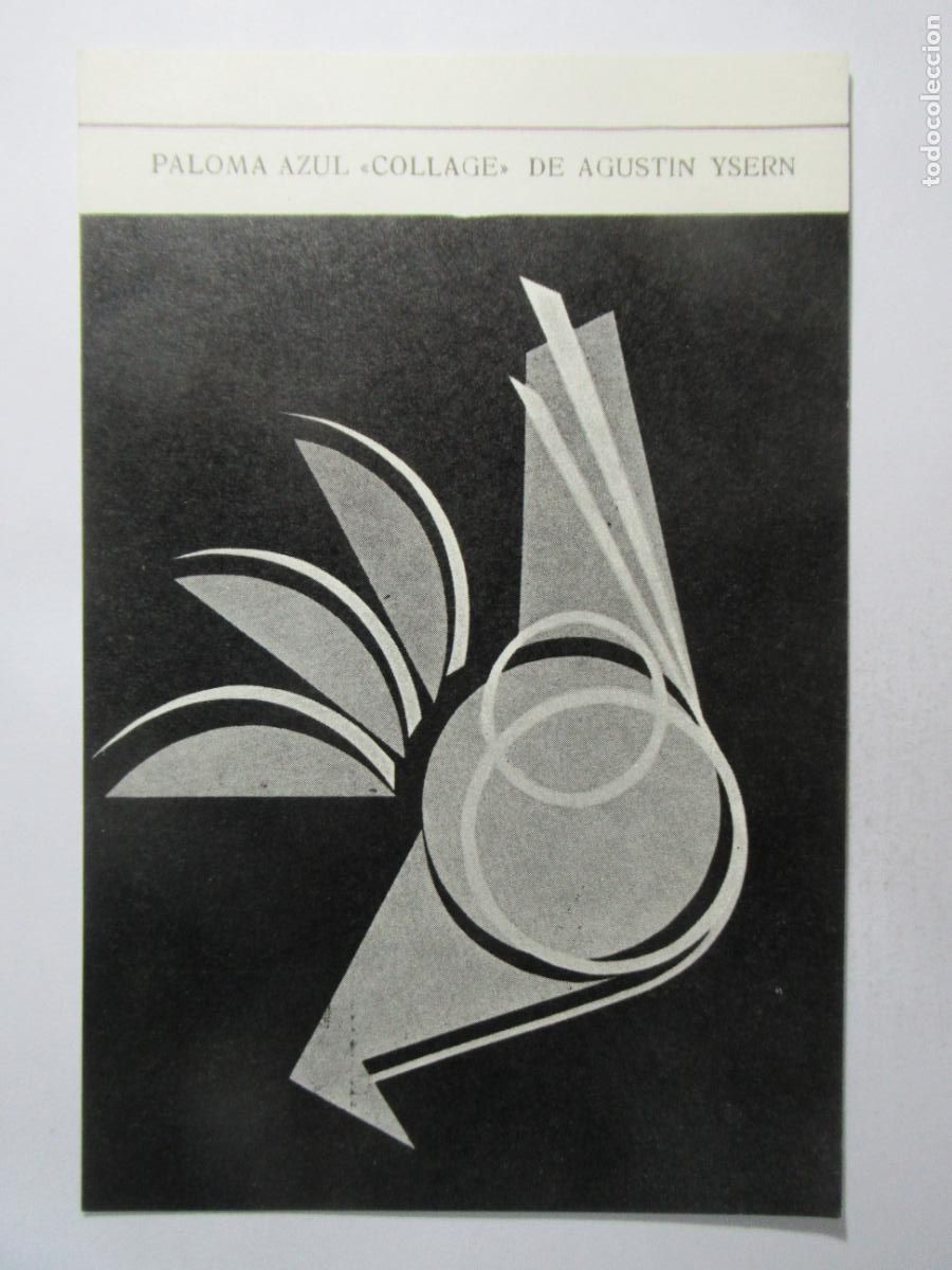 Postales: Paloma Azul - Collage de Agust&iacute;n Ysern - Circulada