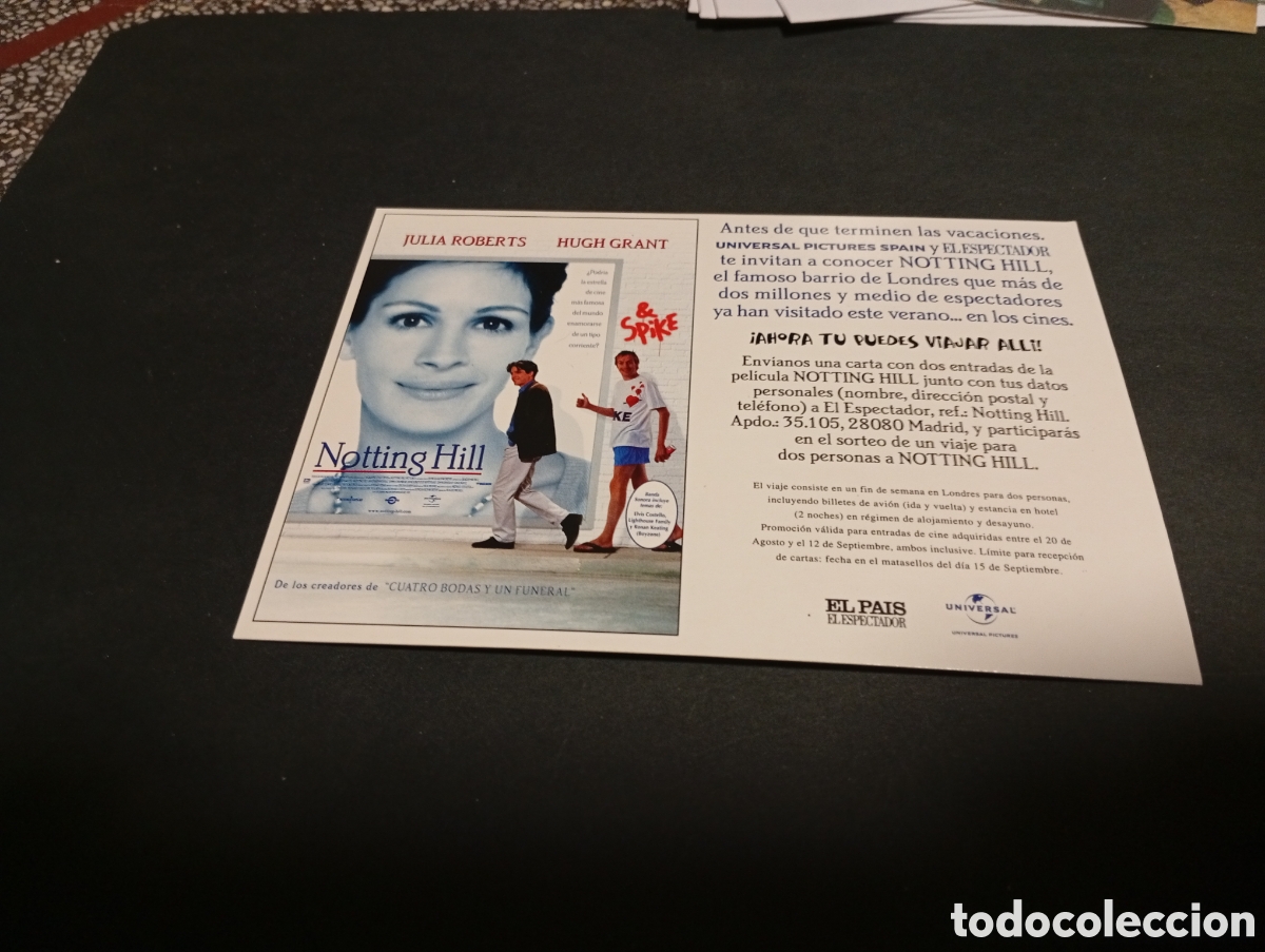 Postales: Postal Cine,Notting Hill, Julia Roberts - Foto 2