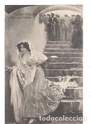 Postales: ANTIGUA POSTAL EL TORERO HERIDO CARLOS VAZQUEZ FOT LACOSTE