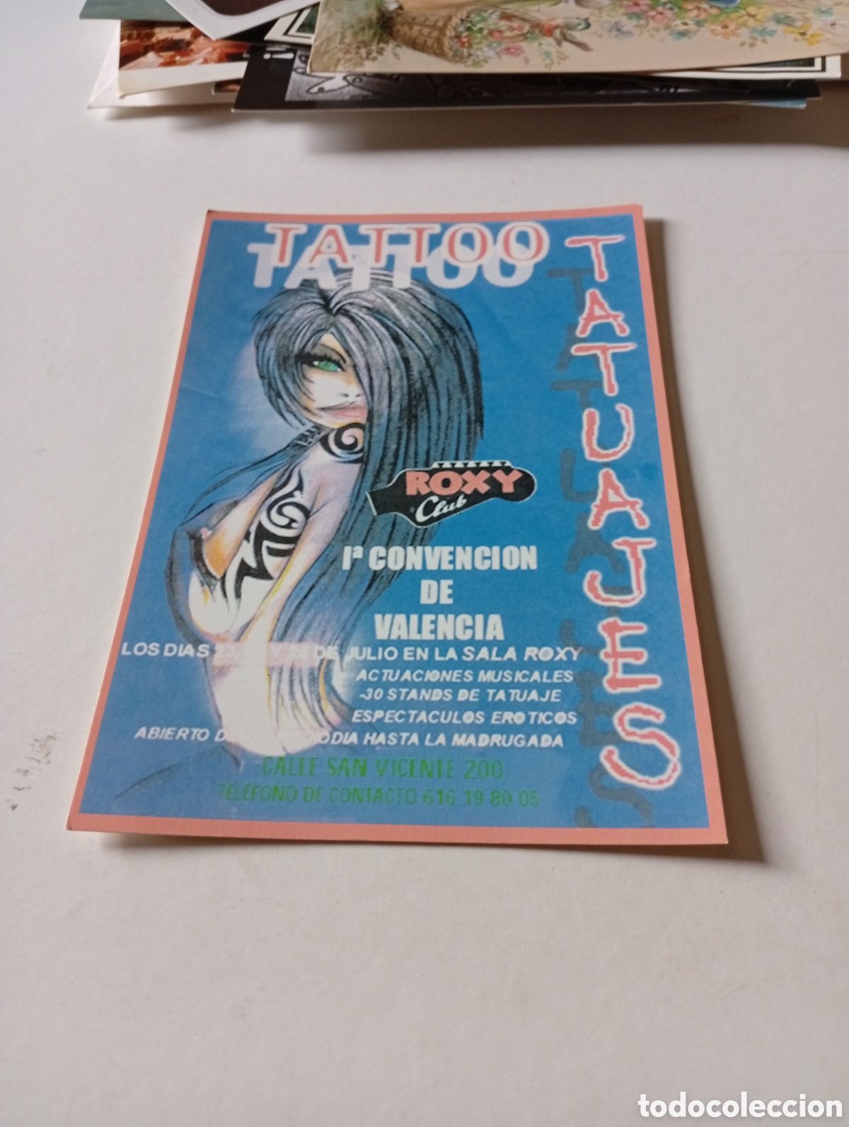 Postales: Postal tattoo tatuajes Roxy club 1 primera convenci&oacute;n de Valencia
