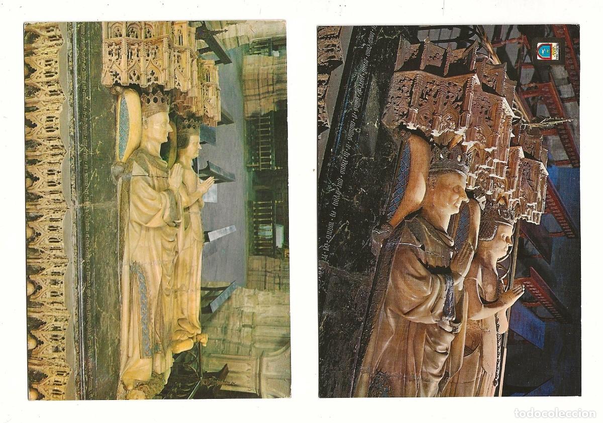 Postales: 2 POSTALES - SEPULCRO REYES DE NAVARRA - CATEDRAL STA. M&ordf; LA REAL - PAMPLONA - SIN CIRCULAR