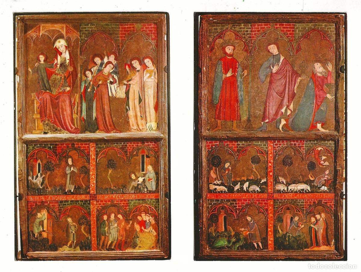 Postales: 2 POSTALES - TABLAS PROCEDENTES DE SAN MILLAN DE SUSO - MUSEO PROVINCIAL DE LOGRO&Ntilde;O - SIN CIRCULAR