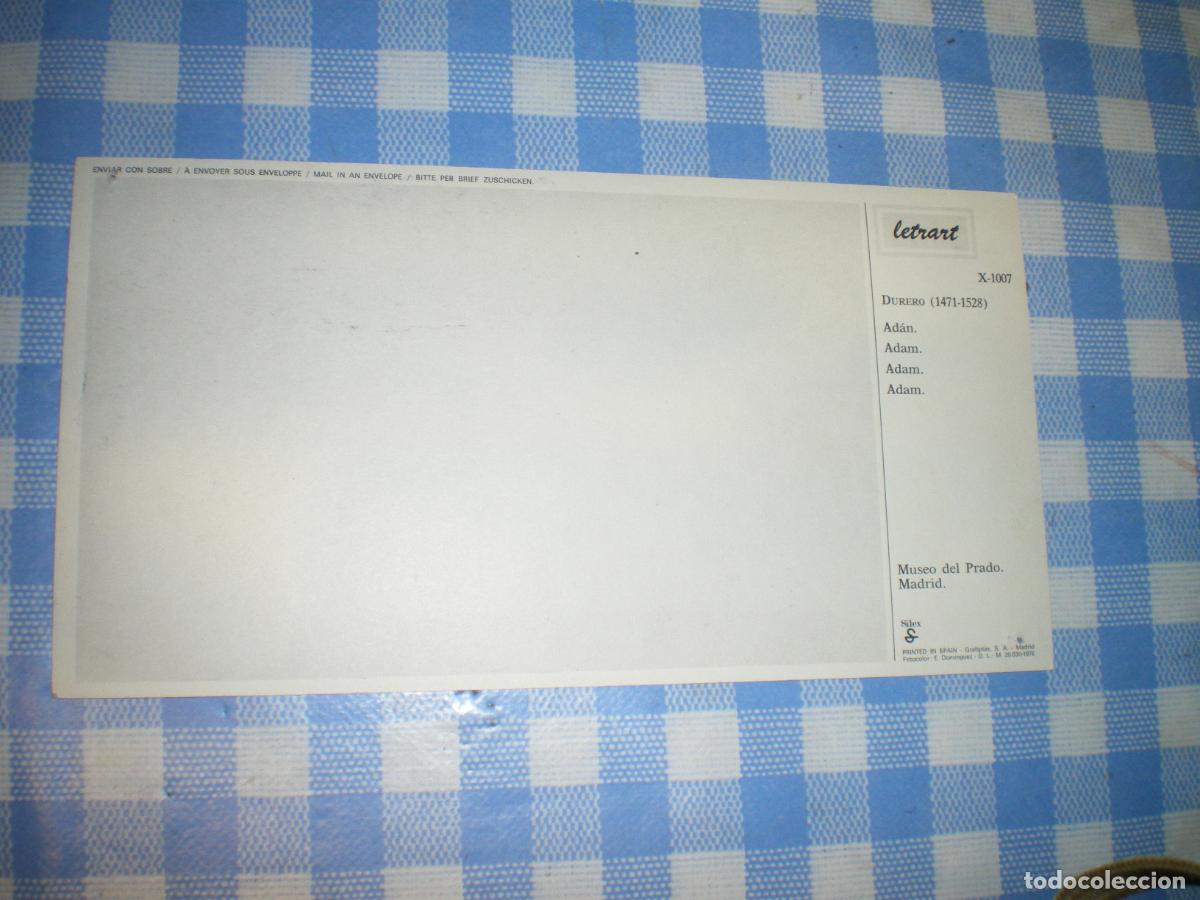 Postales: POSTAL DURERO, ADAN, EL PRADO - Foto 2