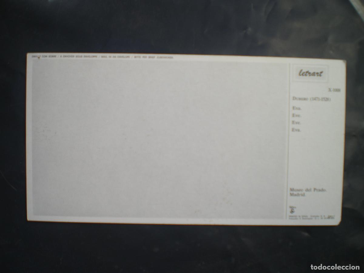 Postales: POSTAL DURERO, EVA, MUSEO DEL PRADO - Foto 2