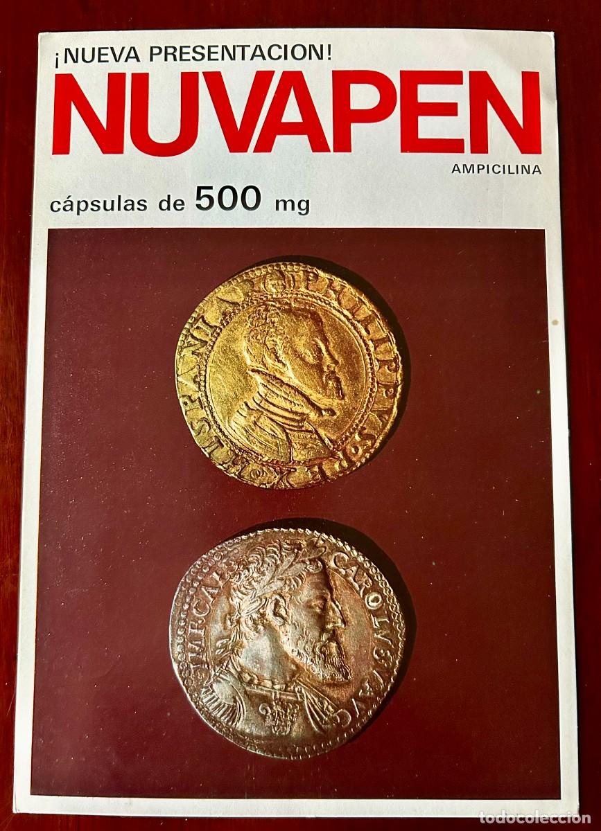 Postales: MONEDA ORO FELIPE II - PLATA CARLOS V - NUM&Iacute;SM&Aacute;TICA - POSTAL PUBLICITARIA NUVAPEN FRANQUEADA 1971