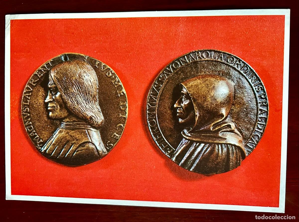 Postales: MEDALLAS LORENZO DE M&Eacute;DICIS Y SAVONAROLA - NUM&Iacute;SM&Aacute;TICA - POSTAL PUBLICITARIA NUVAPEN FRANQUEADA 1971