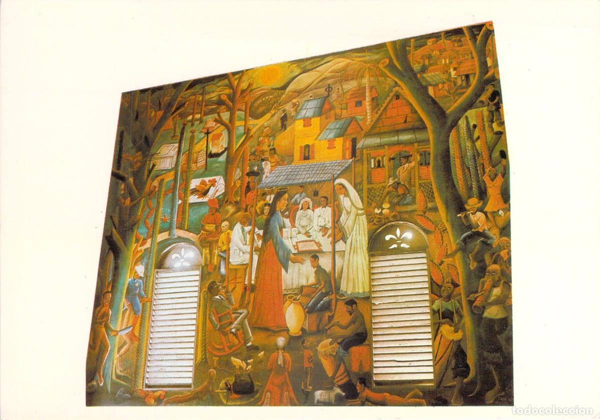 Postales: Postal de Mural de Wilson Bigaud en la Catedral de Hait&iacute;