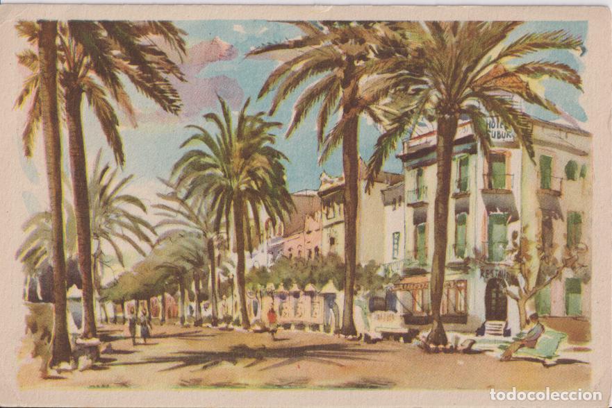 Postales: POSTAL DE LA OBRA DE FREDERIC LLOVERAS, PASEO DE LAS PALMERAS, SITGES - ARCHIVO DE ARTE S/A 26 - S/-