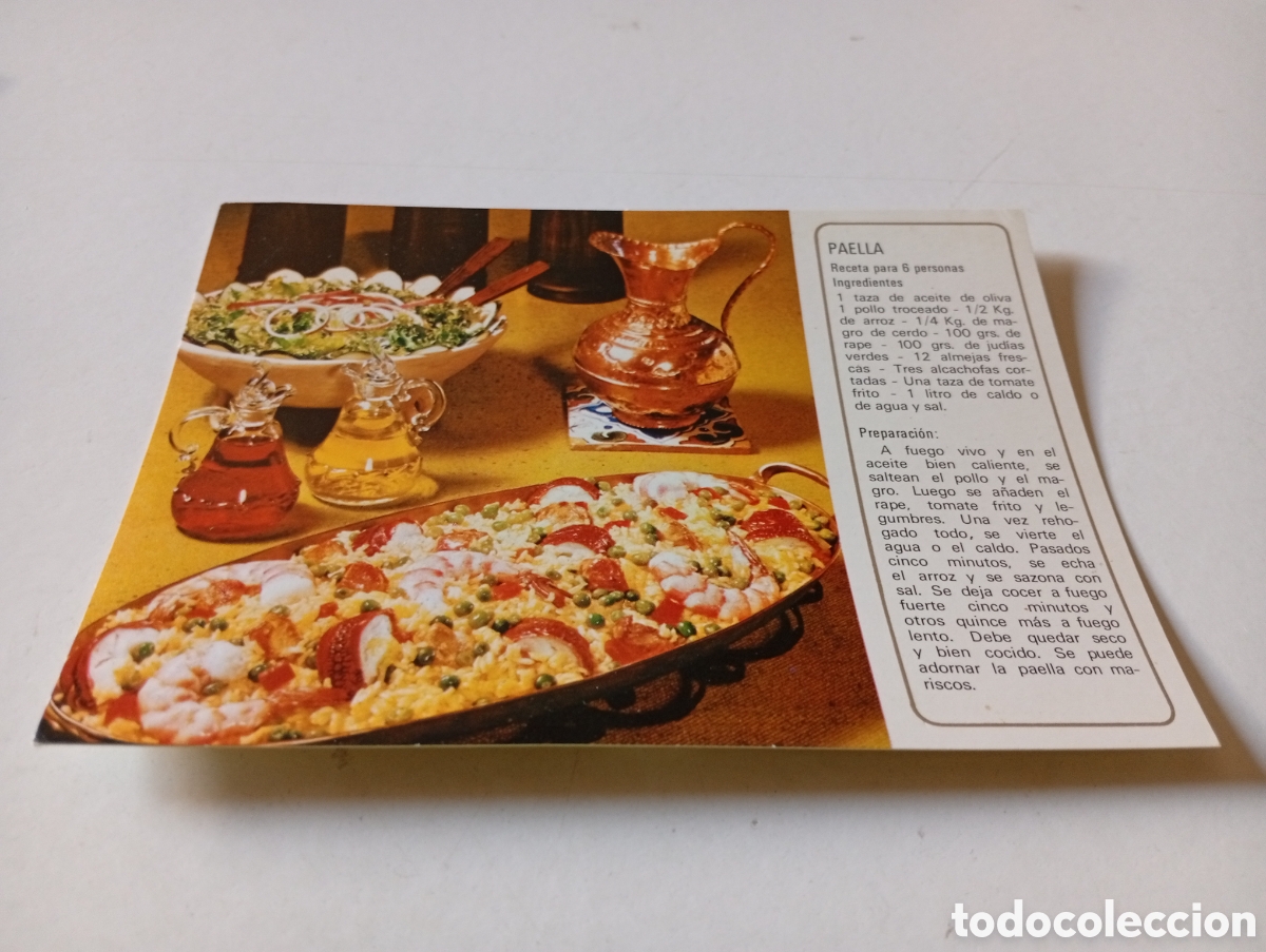 Postales: Postal aceite de oliva es el mejor, paella