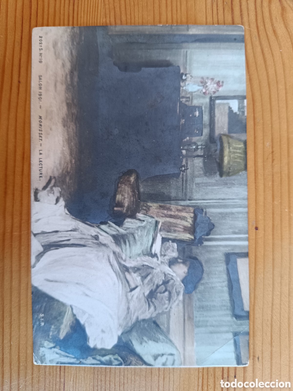 Postales: Antigua postal de la obra &rdquo;La Lecture&rdquo;, realizada por el pintor franc&eacute;s&nbsp;Rapha&euml;l Morisset&nbsp;. 1901