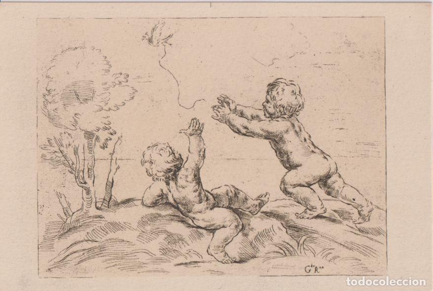 Postales: POSTAL OBRA DE GIROLAMO ROSSI (GUIDO RENI) LOS DOS NI&Ntilde;OS Y EL PAJARITO - S/C