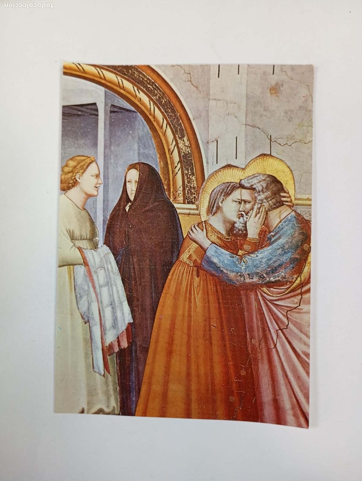 Postales: POSTAL ABRAZO DE SAN JOAQU&Iacute;N Y SANTA ANA. PADUA. ARTE G&Oacute;TICO. TDKP29A