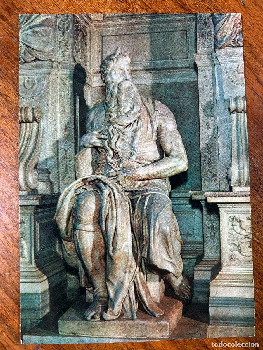 Postales: POSTAL ESCULTURA MOIS&Eacute;S DE MICHELANGELO MIGUEL &Aacute;NGEL CHIESA S. PIETRO IN VINCOLI ROMA SIN CIRCULAR
