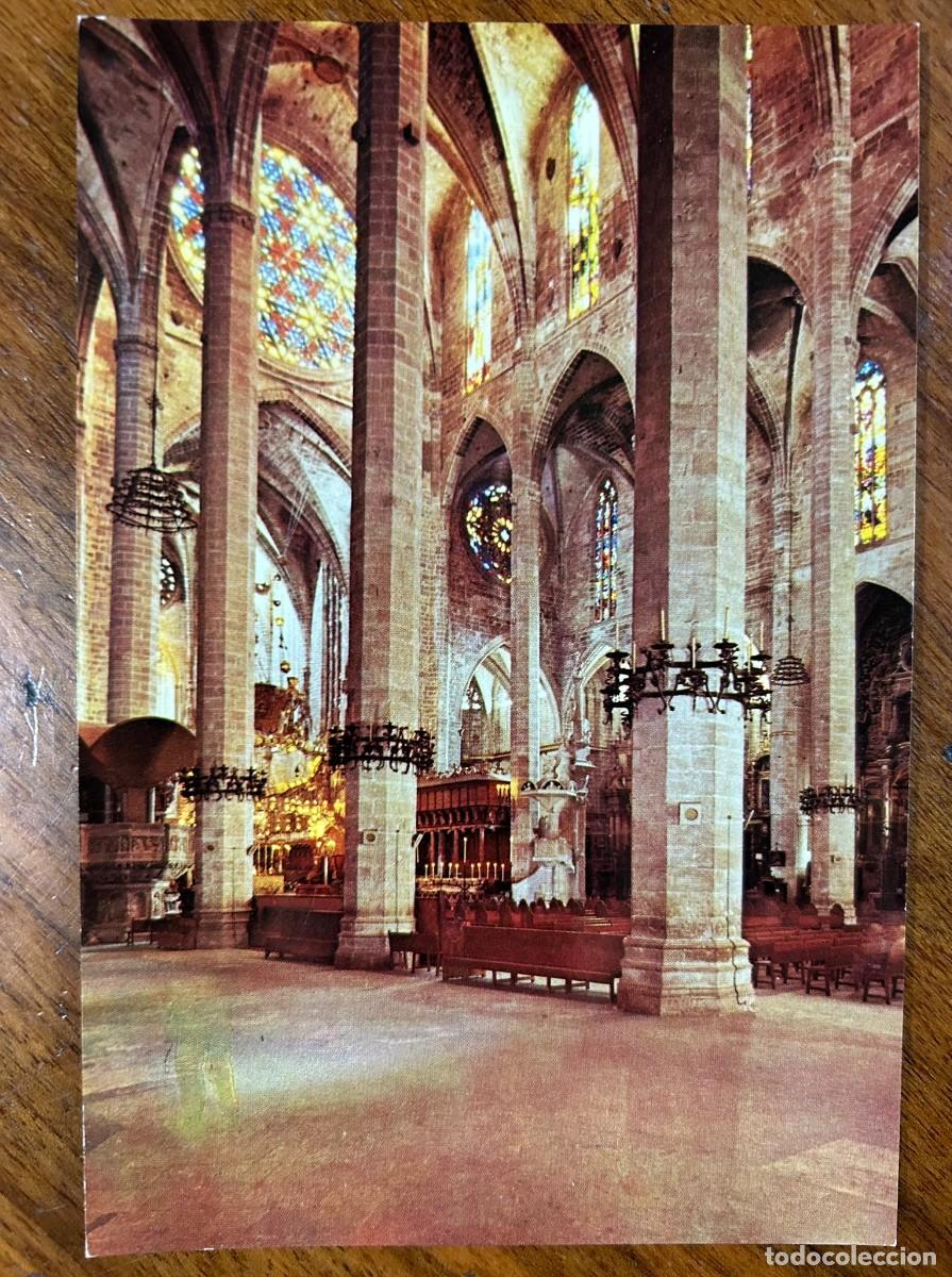 Postales: POSTAL PALMA DE MALLORCA NAVE DE LA CATEDRAL - ARTE G&Oacute;TICO - VINTAGE 1961 - SIN CIRCULAR