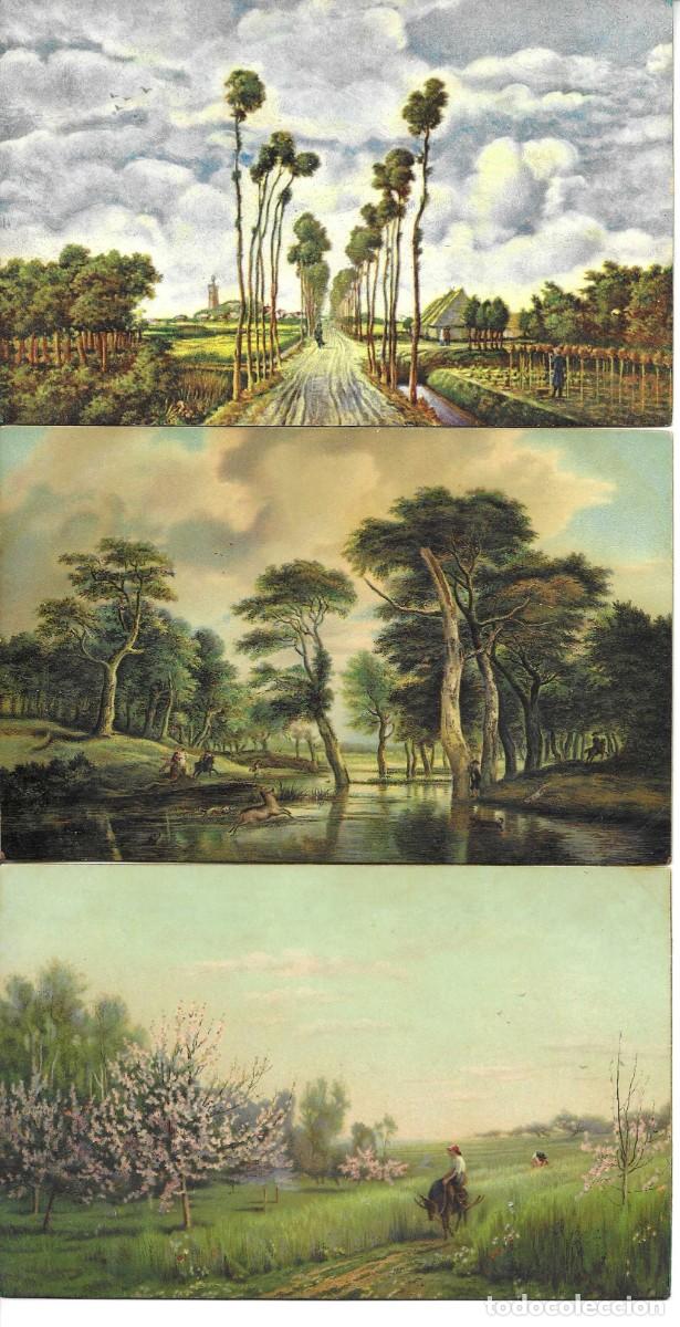 Postales: &rdquo;Bellos paisajes por pintores famosos&rdquo; Lote de 8 postales emitidas por Stengel & Co. Dresden.