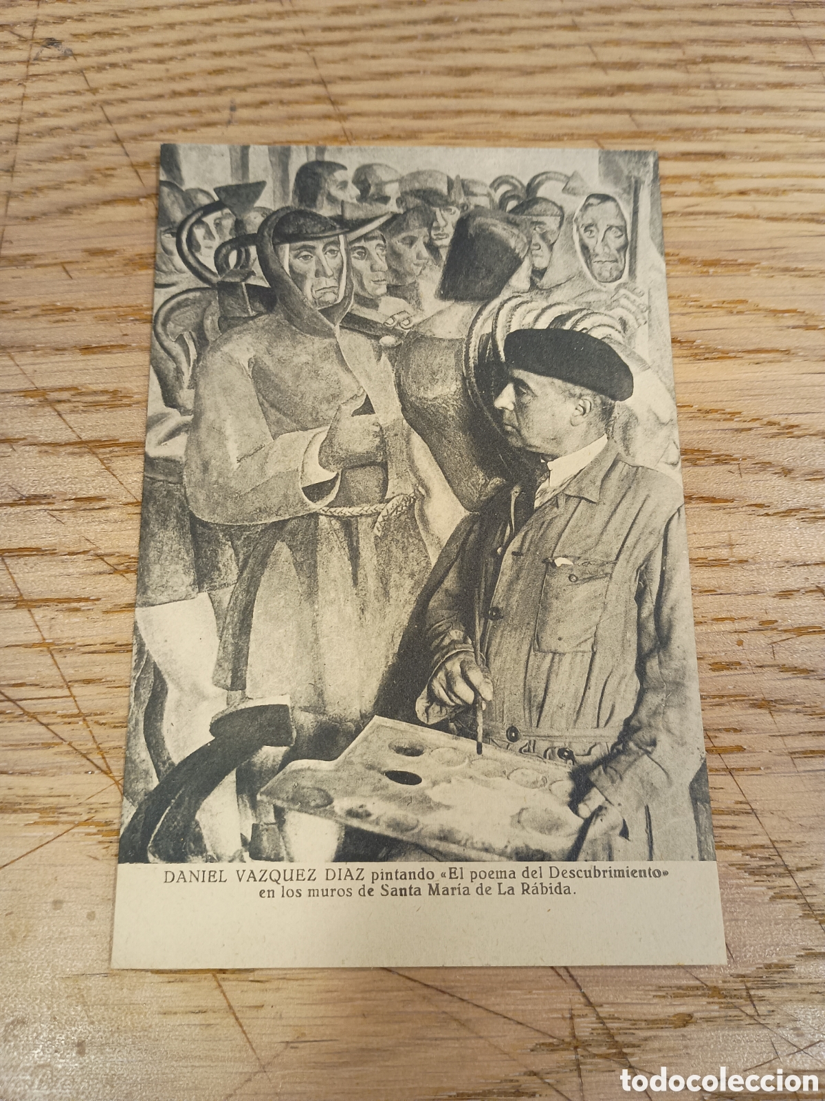 Postales: DANIEL V&Aacute;ZQUEZ D&Iacute;AZ PINTANDO &rdquo;EL POEMA DEL DESCUBRIMIENTO&rdquo; EN LOS MUROS DE SANTA MAR&Iacute;A DE LA R&Aacute;BIDA