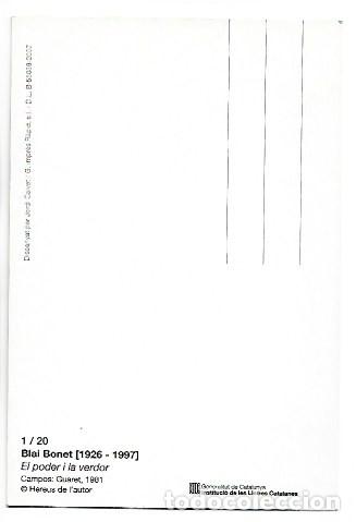 Postales: &rdquo; EL PODER I LA VERDOR &rdquo;.- (BLAI BONET) - Foto 2