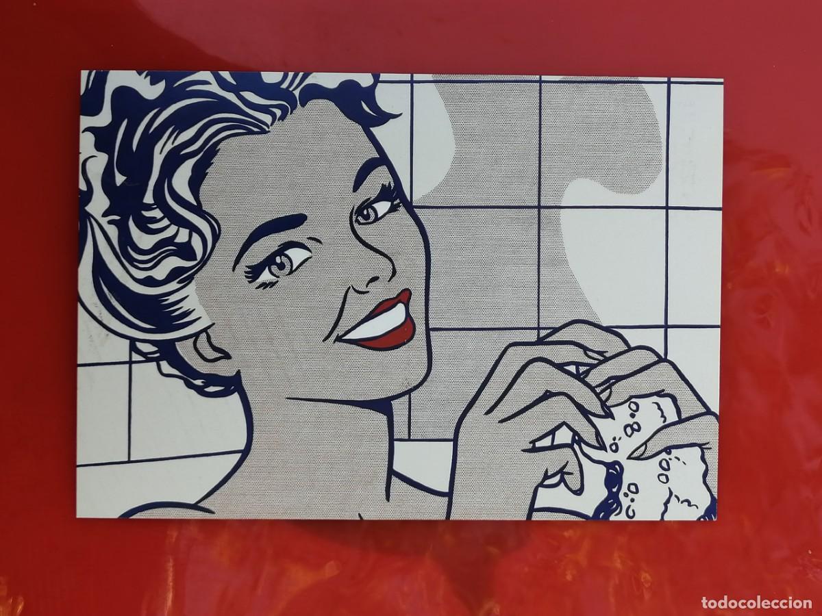 Postales: POSTAL 18841 NUEVA/SIN BRILLO-VINITUS MAS QUE VINOS MUJER EN EL BA&Ntilde;O ROY LIECHTENSTEIN -ARTE