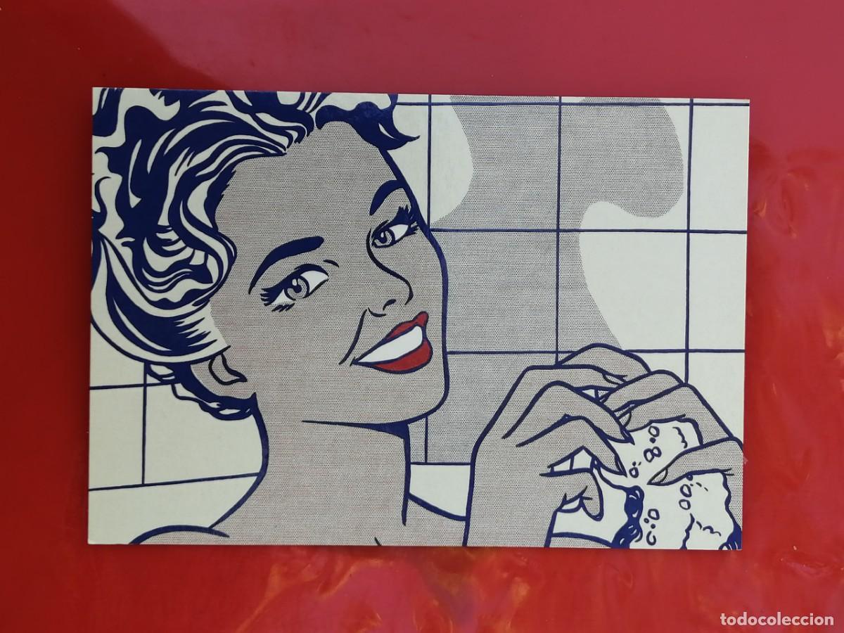 Postales: POSTAL 18840 SIN USO/BRILLO-VINITUS MAS QUE VINOS MUJER EN EL BA&Ntilde;O ROY LIECHTENSTEIN -ARTE