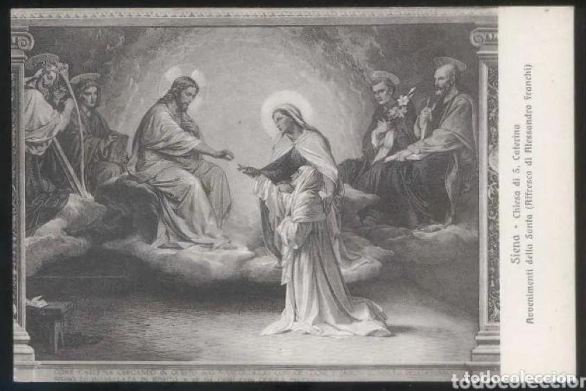 Postkarten: *Alessandro Franchi - Avvenimenti della Santa* Siena, Chiesa di S. Caterina. Nueva.