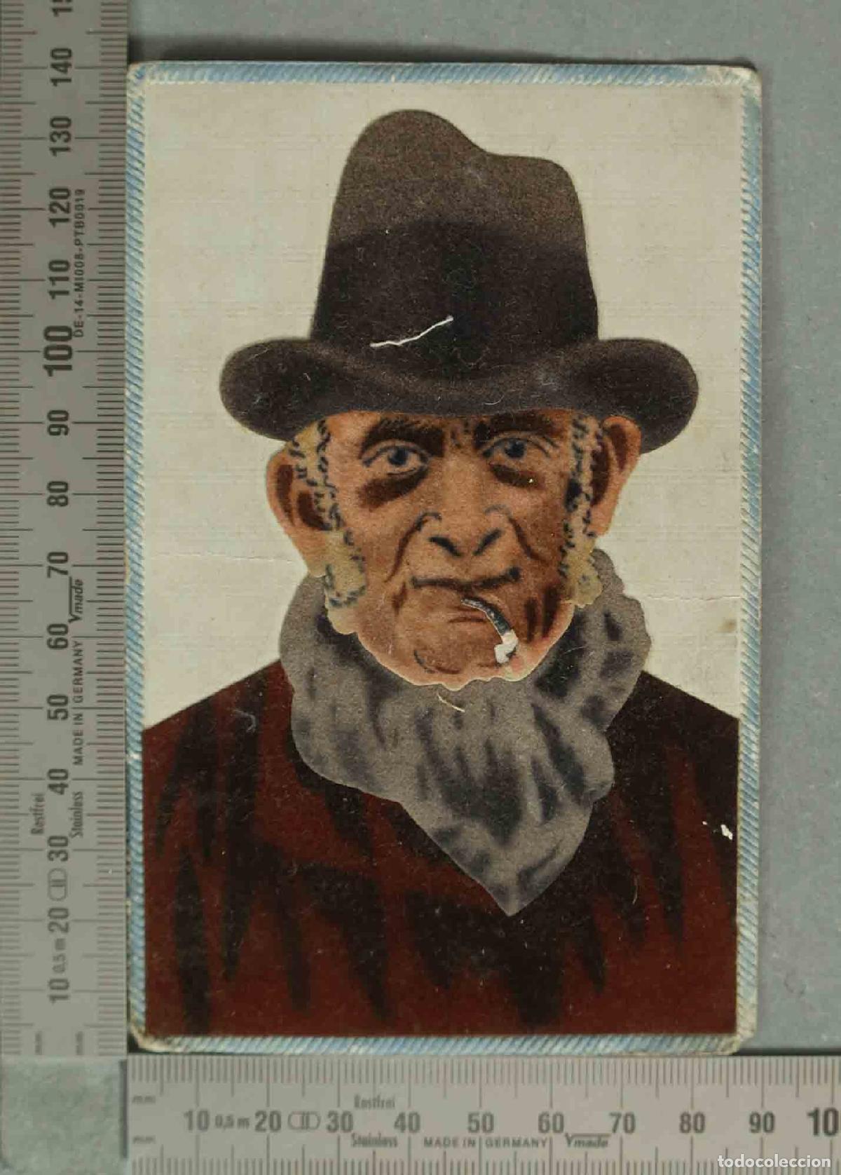Postales: POSTAL. Hombre mayor con barba - TROQUELADA CON TELAS.