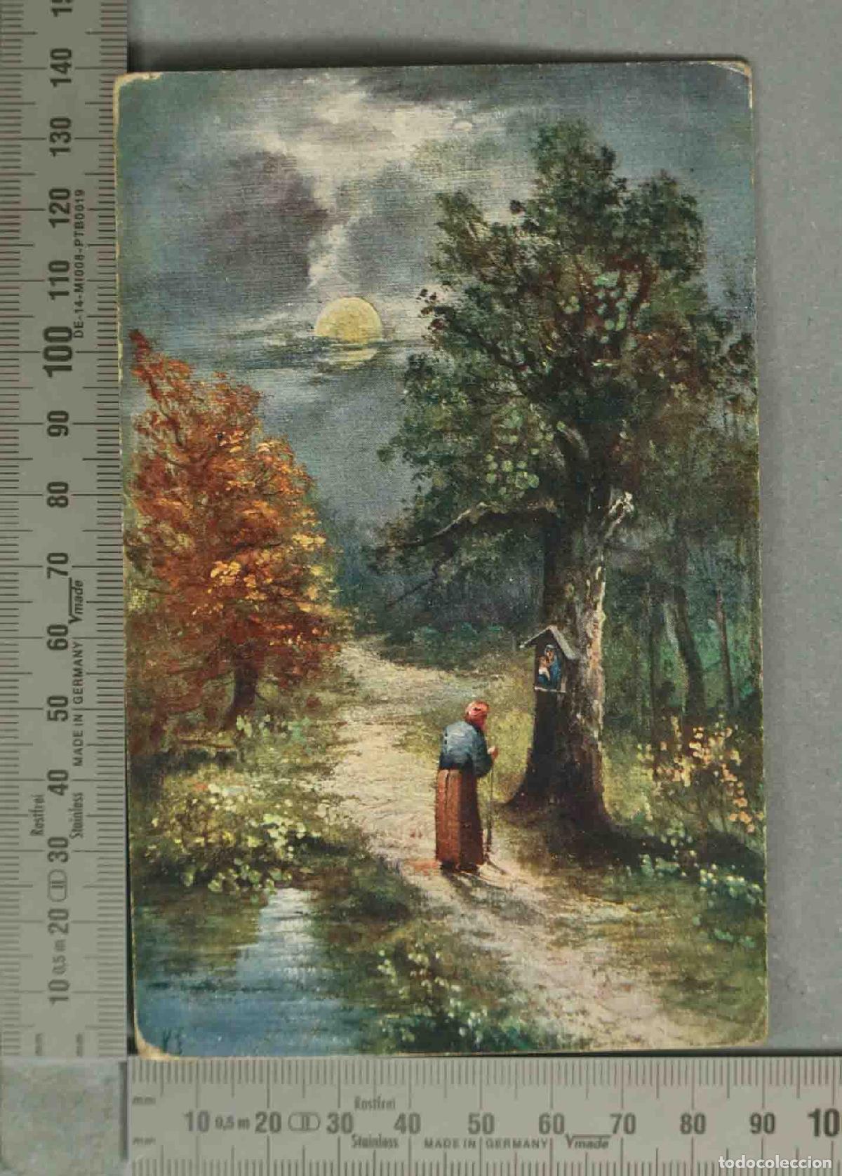 Postales: POSTAL. Promenade au claire de lune - P. Savary - &Oacute;leo sobre cart&oacute;n