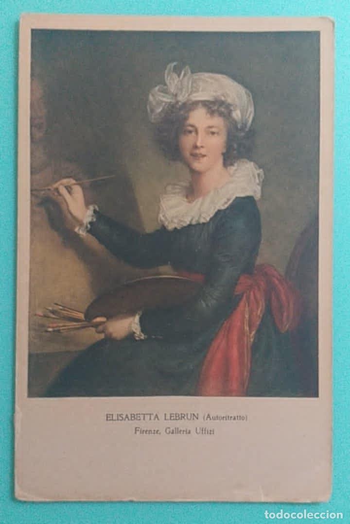 Postales: Postal Arte Elisabetta Lebrun ( Autoretrato) Firenze, Galeria Uffizi.
