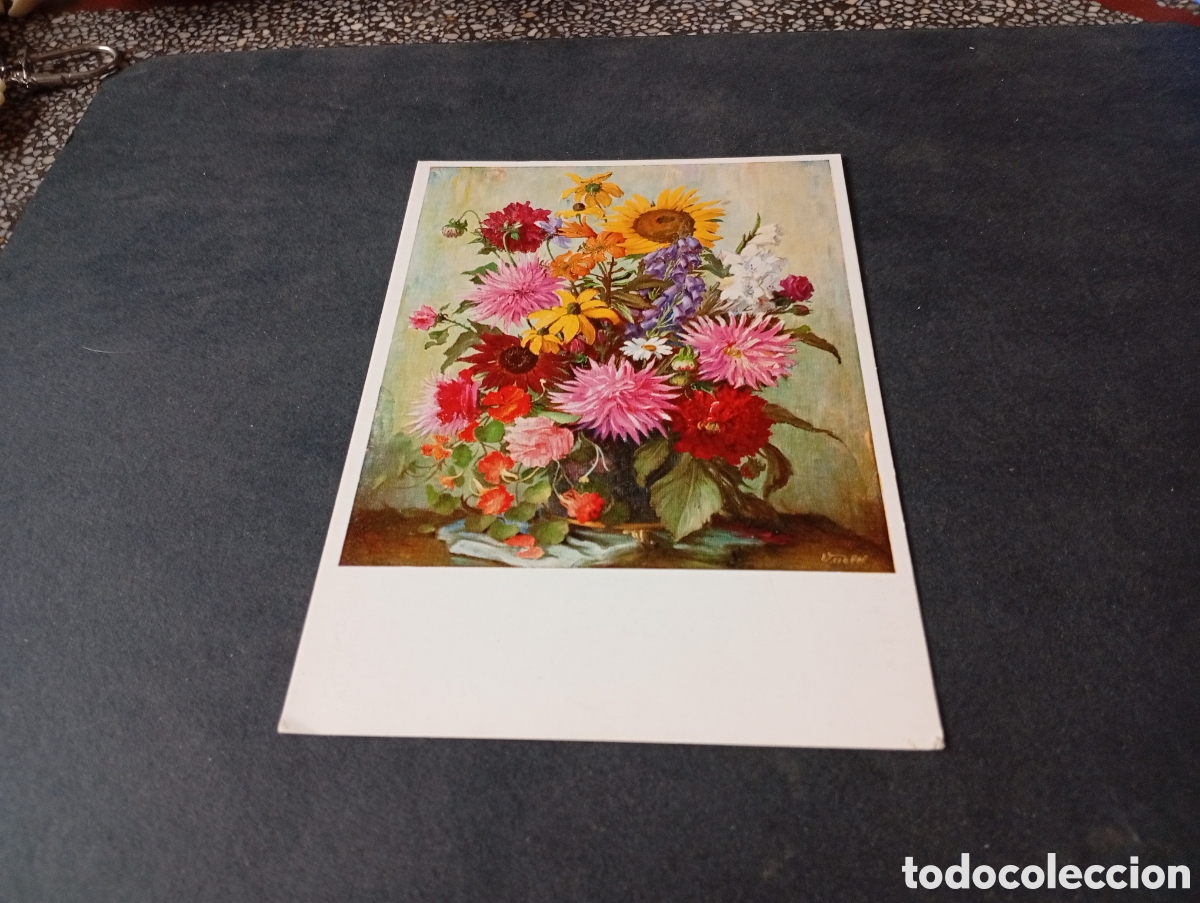 Postales: Postal arte otto vaeltl flores
