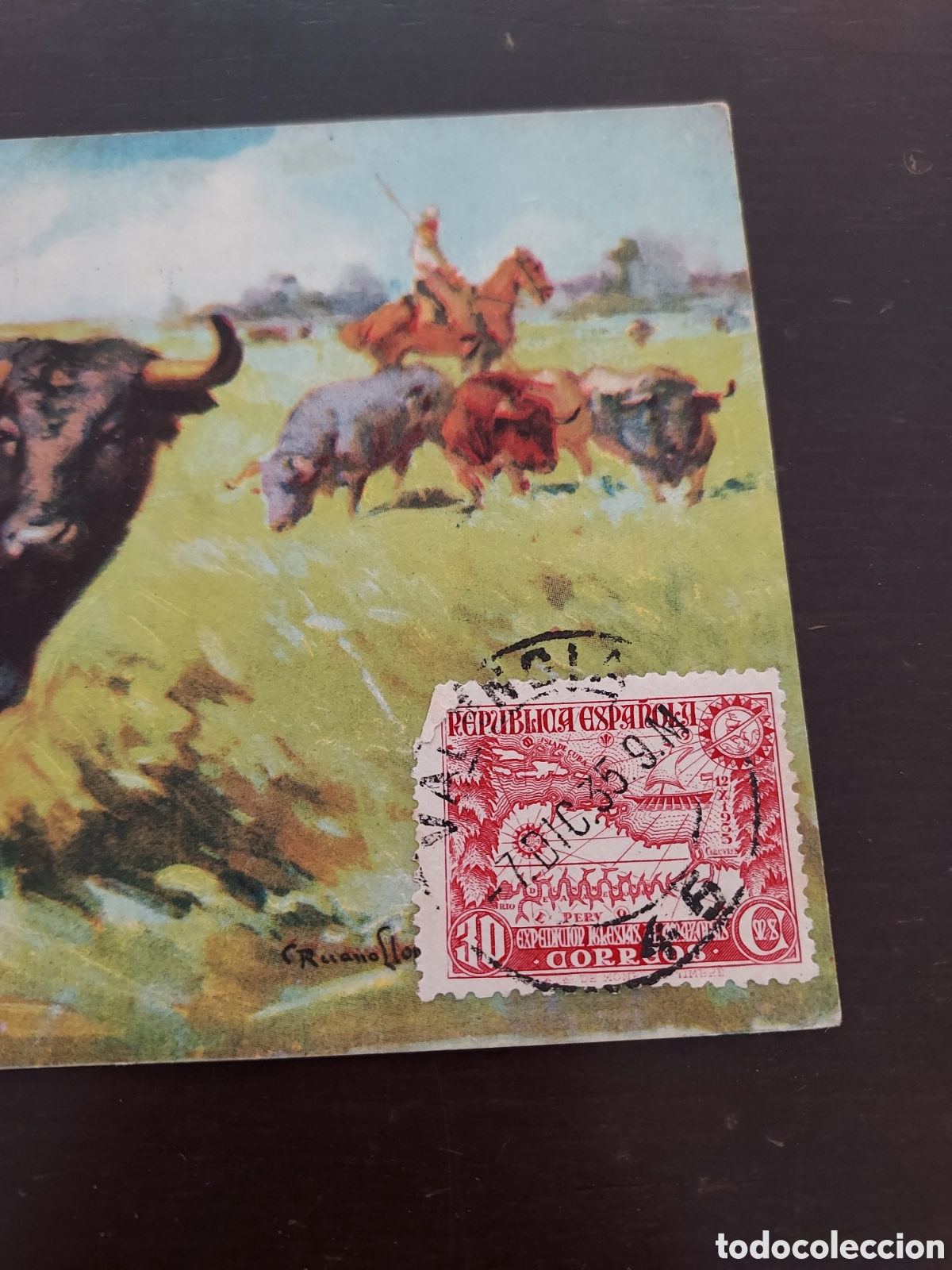 Postales: Postal Toro bravo en el campo - Foto 3