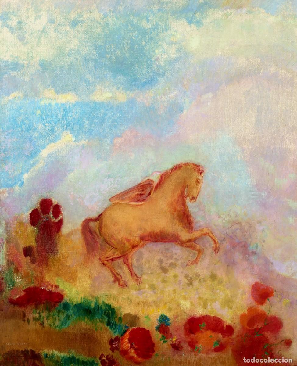 Postcards: Postal del cuadro P&eacute;gase, de Odilon Redon. Pintura, Arte, Simbolismo, Pegaso, Mitolog&iacute;a, Caballo.
