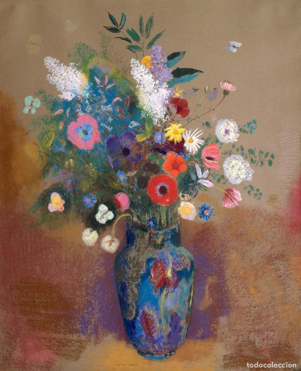 Postales: Postal del cuadro Bouquet de Fleurs, de Odilon Redon. Pintura, Arte, Simbolismo, Ramo de Flores.